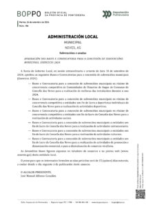 APROBACIÓN DAS BASES E CONVOCATORIA PARA A CONCESIÓN DE SUBVENCIÓNS MUNICIPAIS. EXERCICIO 2024