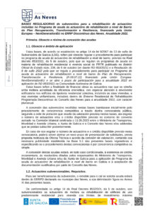 SUBVENCIÓNS PARA A REHABILITACIÓN DE ACTUACIÓNS INCLUÍDAS NO PROGRAMADE AXUDA ÁS ACTUACIÓNS DE REHABILITACIÓN A NIVEL DE BARRIO DO PLAN