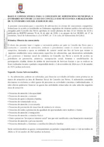 SUBVENCIÓNS ACTIVIDADES SOCIAIS
