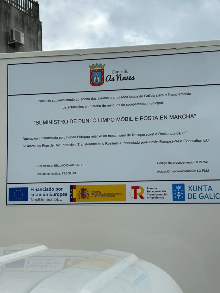 Medio Ambiente concede a subvención para dotar As Neves dun Punto Limpo Móbil