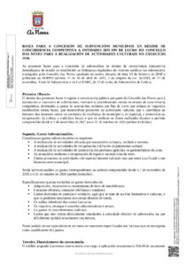 BASES PARA A CONCESIÓN DE SUBVENCIÓNS MUNICIPAIS EN RÉXIME DE CONCORRENCIA COMPETITIVA A ENTIDADES SEN FIN DE LUCRO DO CONCELLO DAS NEVES PARA A REALIZACIÓN DE ACTIVIDADES CULTURAIS NO EXERCICIO 2026