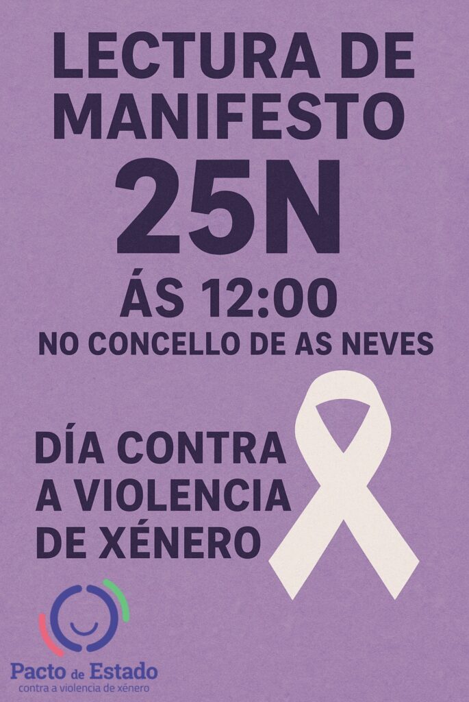 O alumnado dos centros educativos leu o manifesto do 25N diante do Concello de As Neves